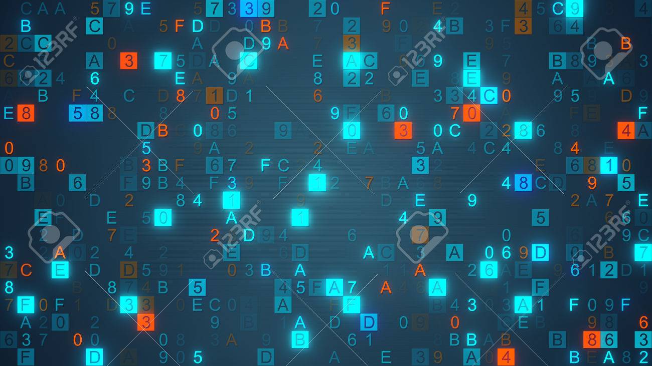 Digital data hex code symbols